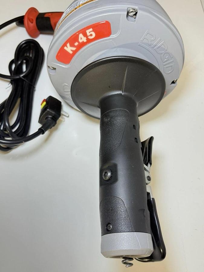 Used NEW RIDGID K-45 Drain Cleaner Machine Autofeed 120V w/ Case, Gloves & Manual
