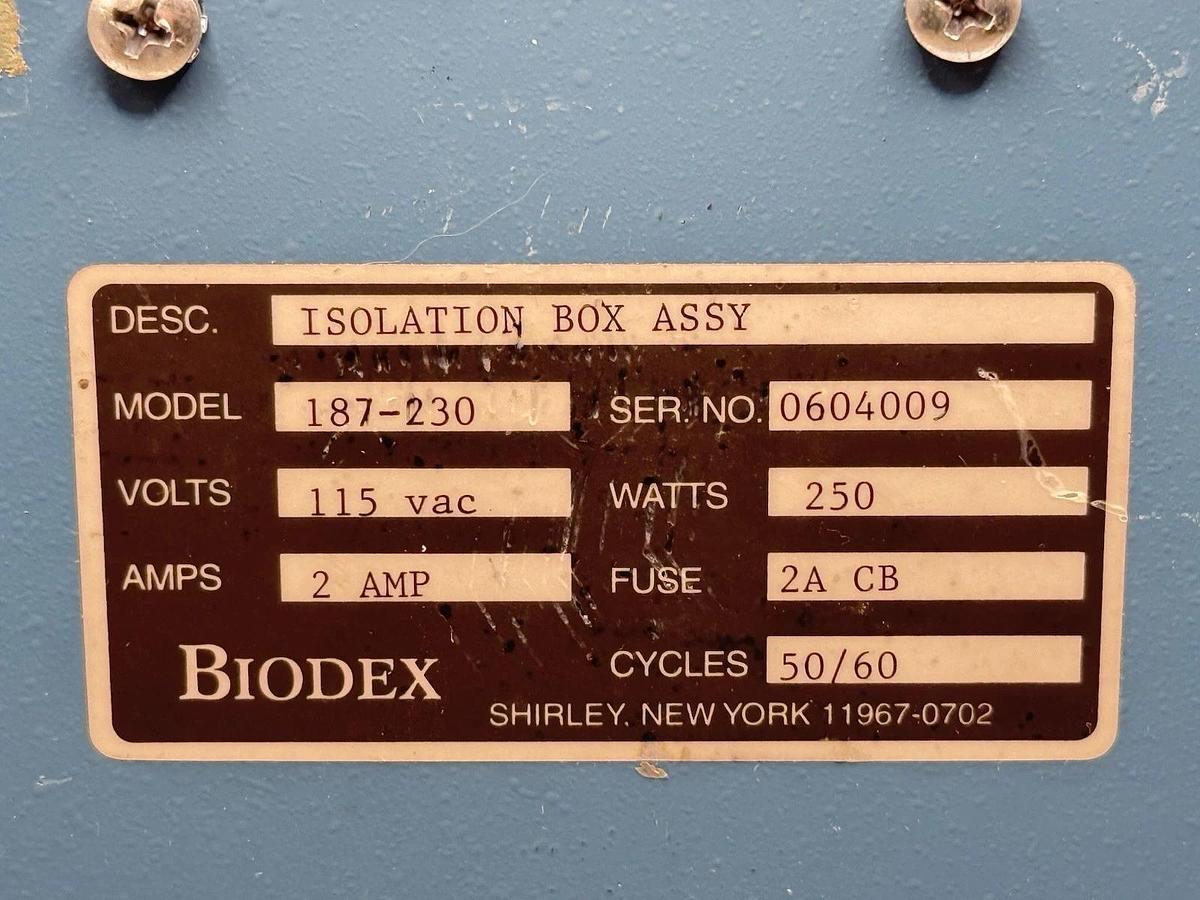 Used Biodex Atomlab Isolation Box Assy (Model: 187-230)