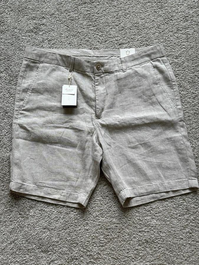 NEW Porter & Ash Premium Collection Linen Blend Shorts Men's Size 36 Cream