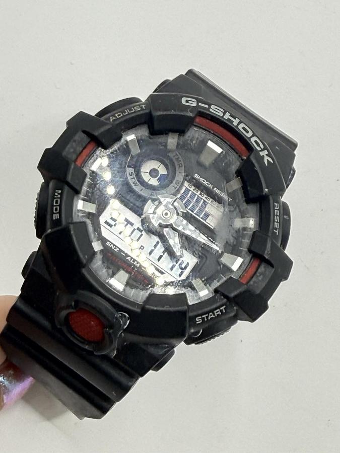 Used CASIO G-SHOCK Digital Watch GA-700-1A (GA700) Black Analog / Red