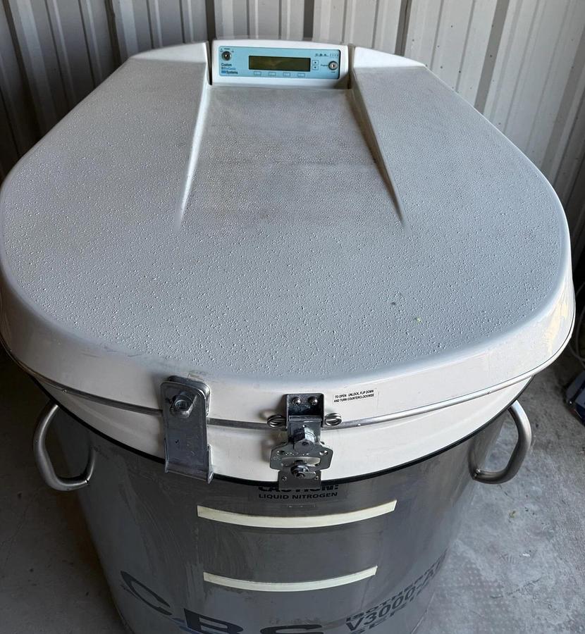 Used CBS Custom BioGenic Systems Isothermal V3000-AB Cryogenic Freezer Storage Tank