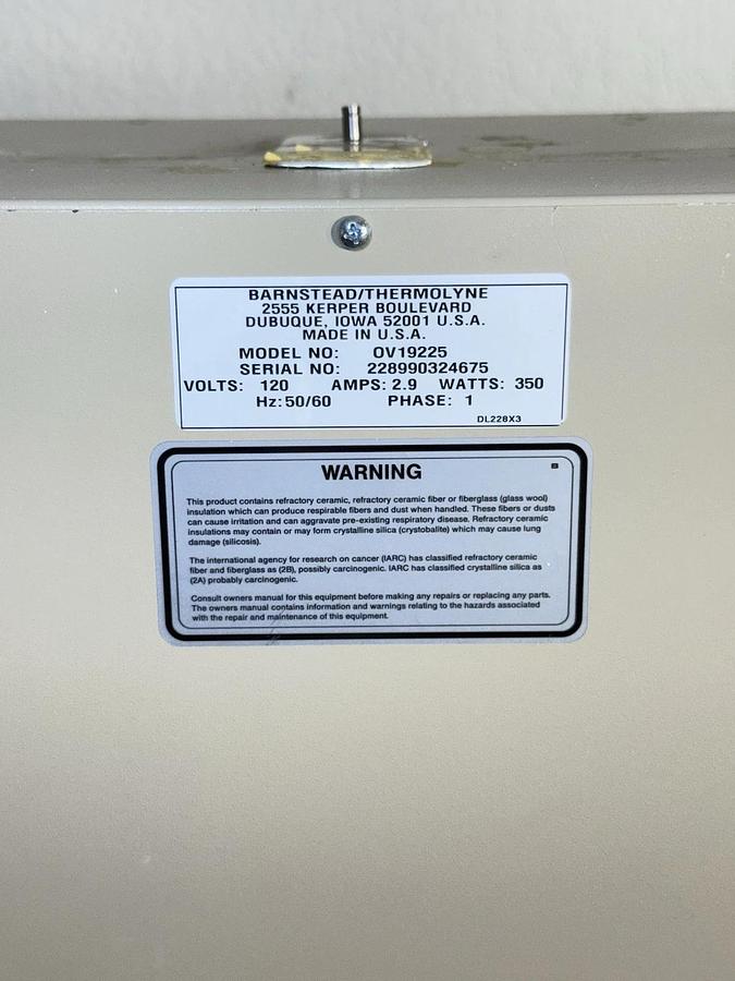 Used Barnstead Thermolyne USA Oven Incubator Type 19200 (OV19225)