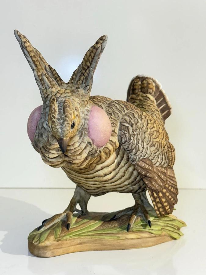 Used Boehm Limited Edition Porcelain Figurines - Pair of Lesser Prairie Chickens