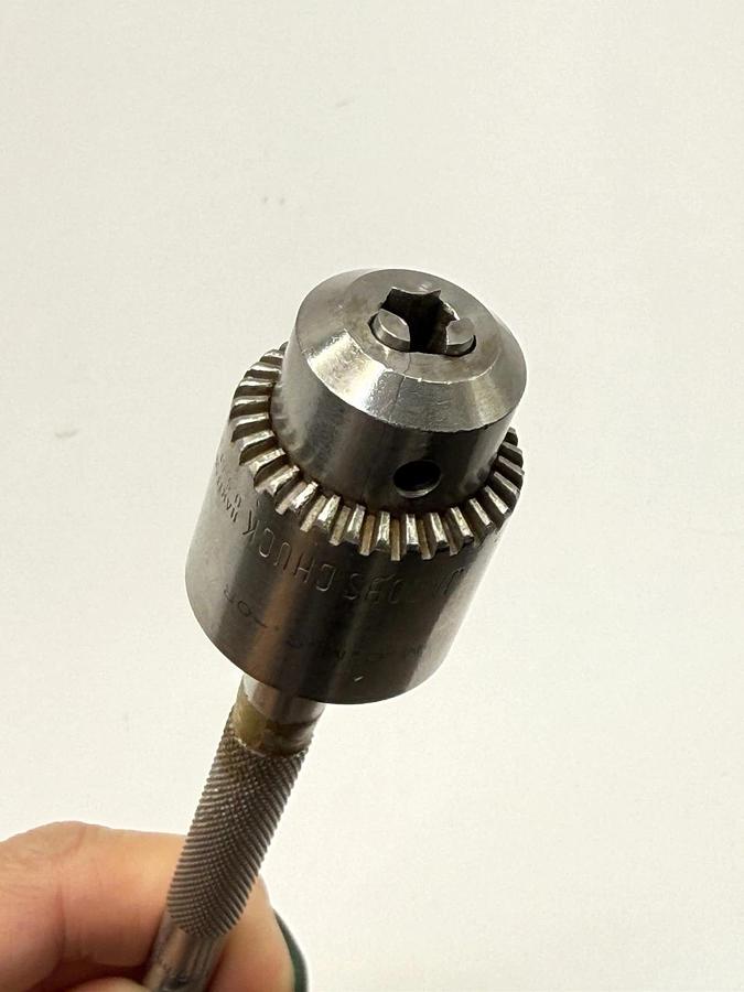 Used Jacobs chuck 1BM 0-1/4 3/9-24 M.C.M.-OR 5-77 extended shaft trinkle