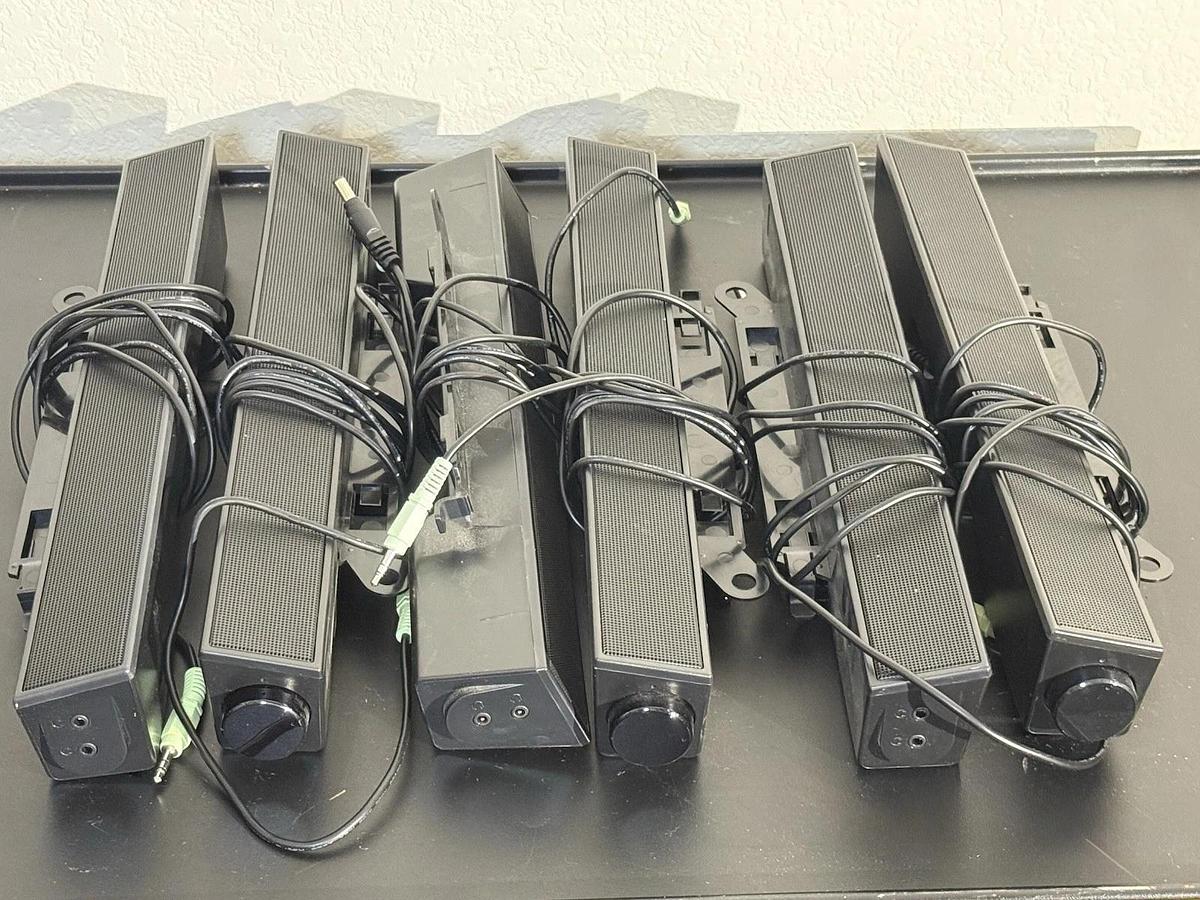 Used Lot 6 Dell AX510 Computer Multimedia Speakers Mounts on Monitor