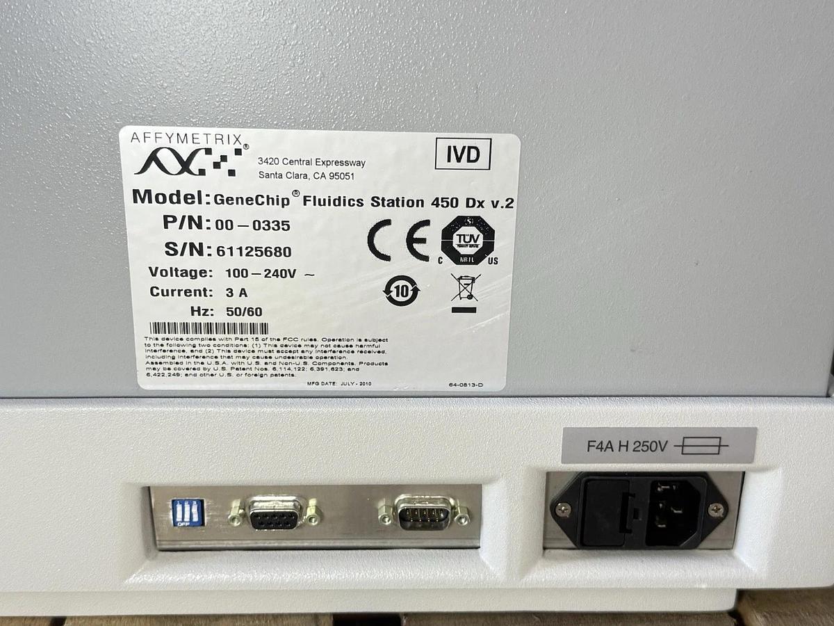 Used Affymetrix GeneChip Fluidics Station 450 Dx & Hybridization Oven 645