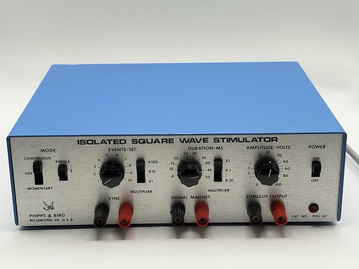 Used Phipps & Bird Isolated Square Wave Stimulator by Intelitool Inc. Model: 7092-611