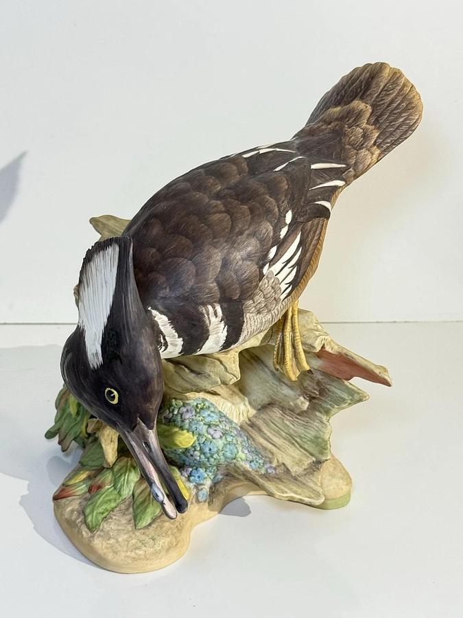 Used Boehm Limited Edition Porcelain Figurines - Pair of Hooded Mergansers Waterfowl