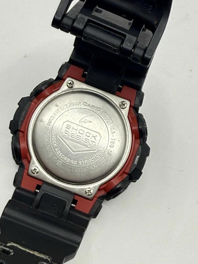 Used CASIO G-SHOCK Digital Watch GA-700-1A (GA700) Black Analog / Red