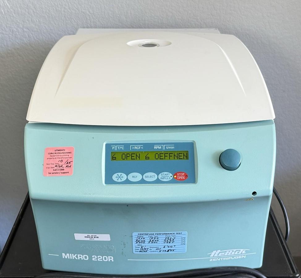 Used Hettich Zentrifugen MIKRO 200R Refrigerated Centrifuge