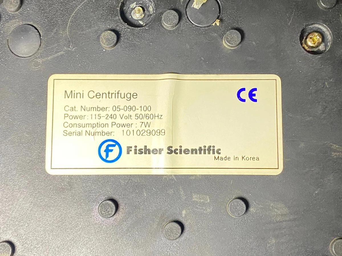 Used Fisher Scientific Mini Centrifuge 6 Place Holder Cat No 05-090-100