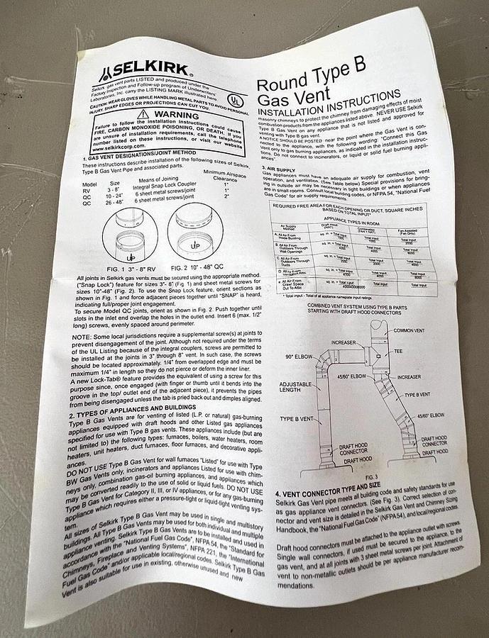 Used NEW, open box. SELKIRK RV 3” x 6” x 3-1/4” Gas Vent Cap