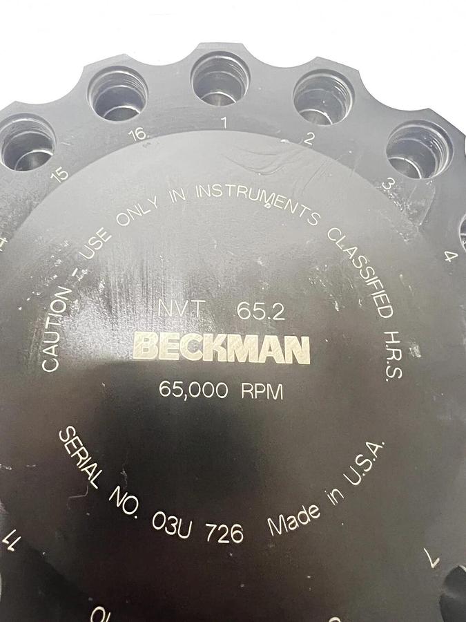 Used Beckman NVT 65.2 Near Vertical Titanium Centrifuge Rotor – 65,000 RPM