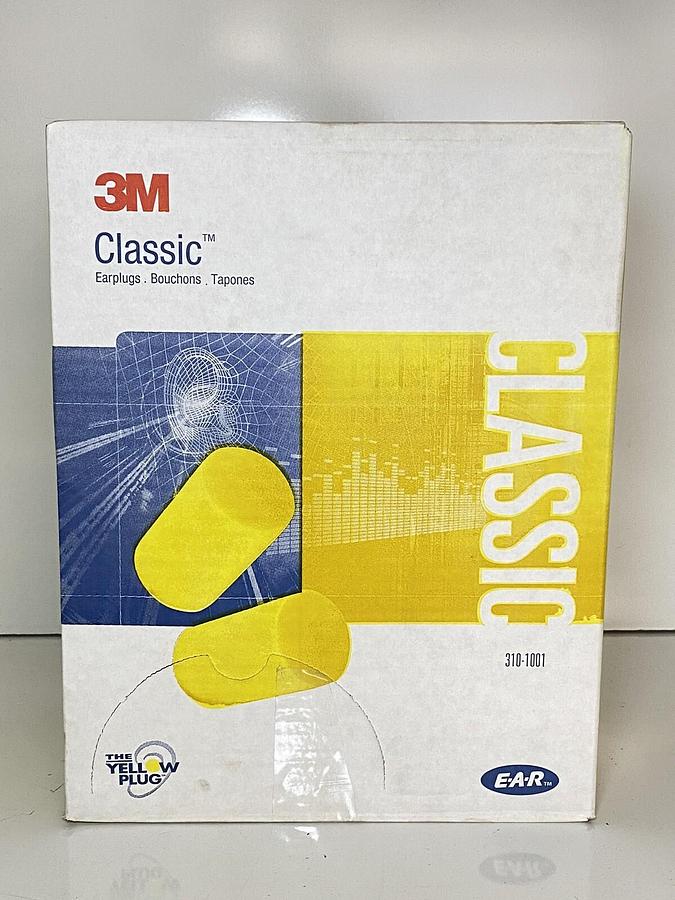 Used NEW #310-1001 3M Classic E-A-R Soft Foam Earplugs, Uncorded, NRR: 29
