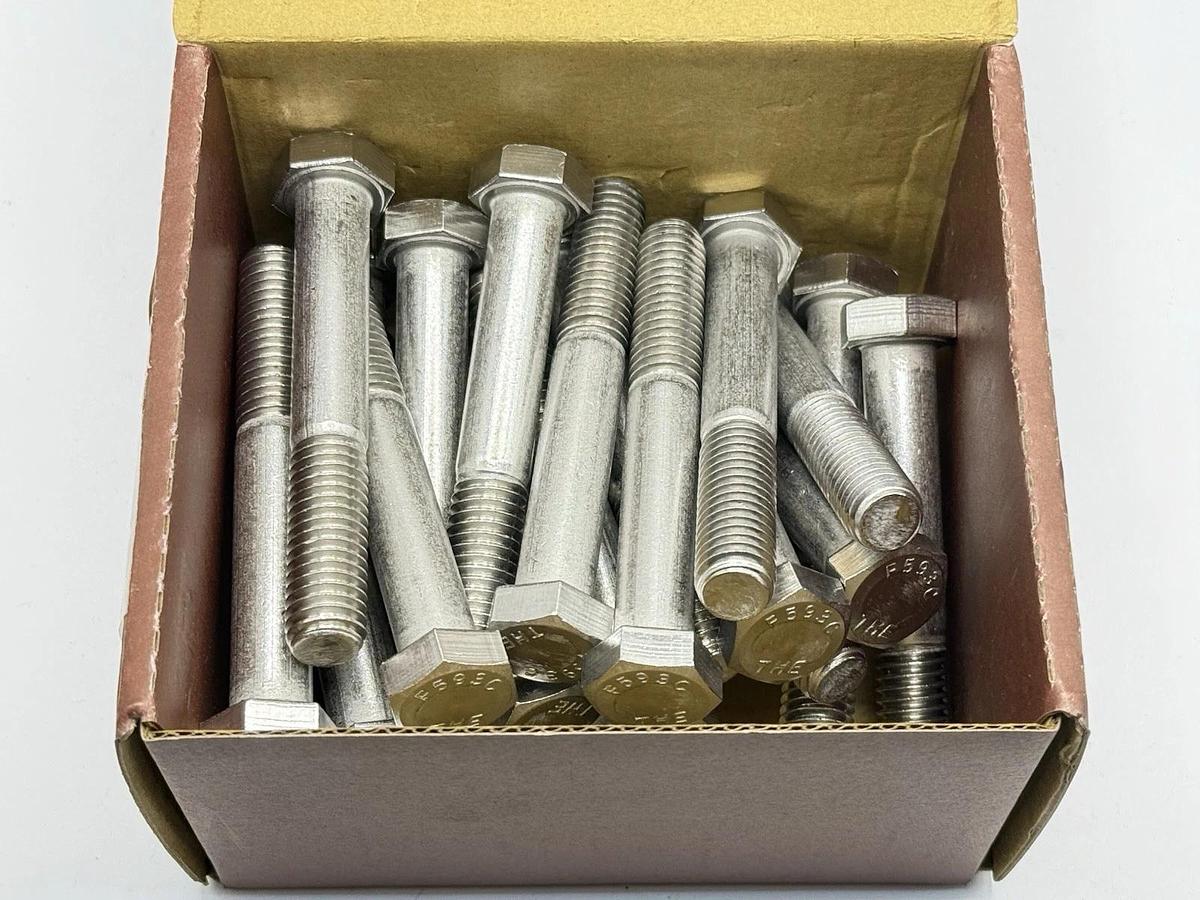 Used (Box of 25) Brighton 400314 Stainless Steel 18-8 Hex Cap Screws 1/2"-13x3 1/2"