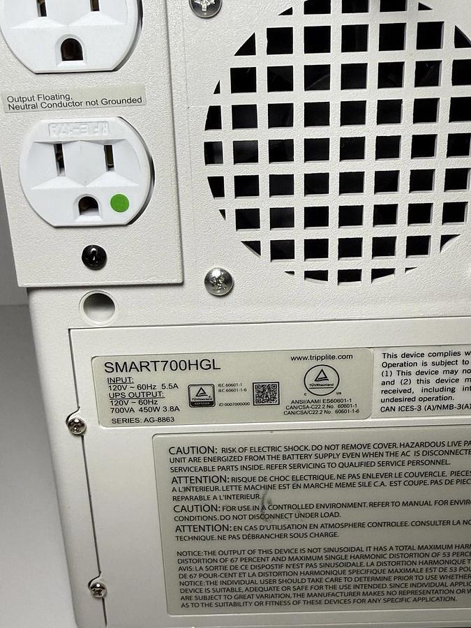 Used Tripp Lite SMART700HGL SmartPro Uninterruptible Power Supply, 4 Outlets, AG-8863