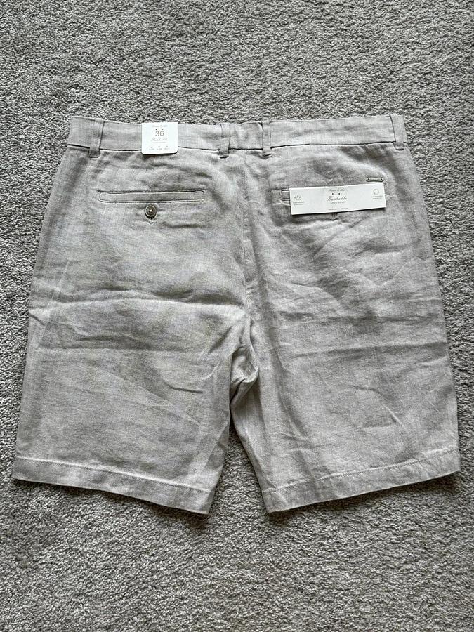 NEW Porter & Ash Premium Collection Linen Blend Shorts Men's Size 36 Cream