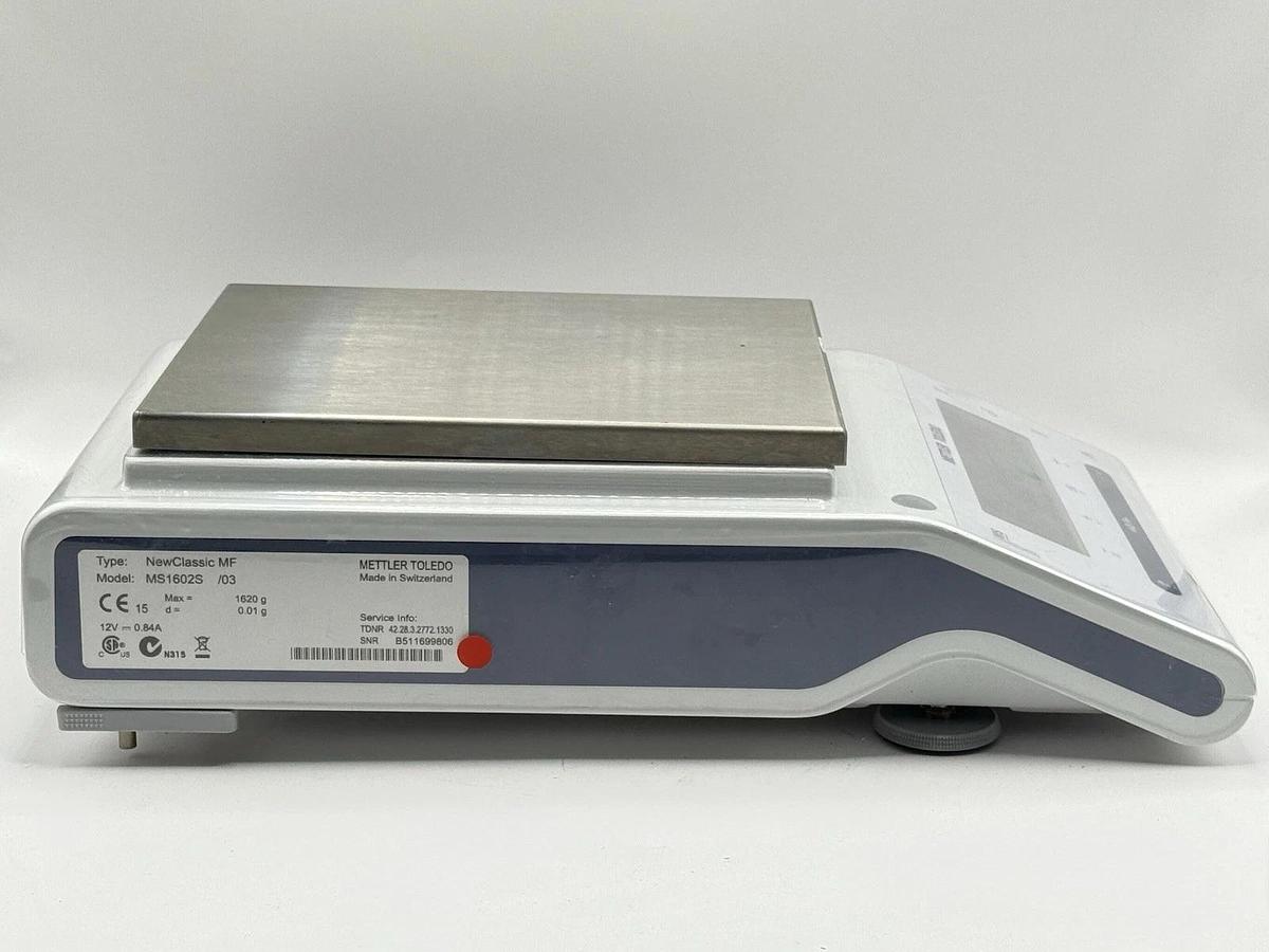 Used METTLER TOLEDO MS1602S /03 Scale Newclassic MS Toploading Balance 1620g X 0.01g