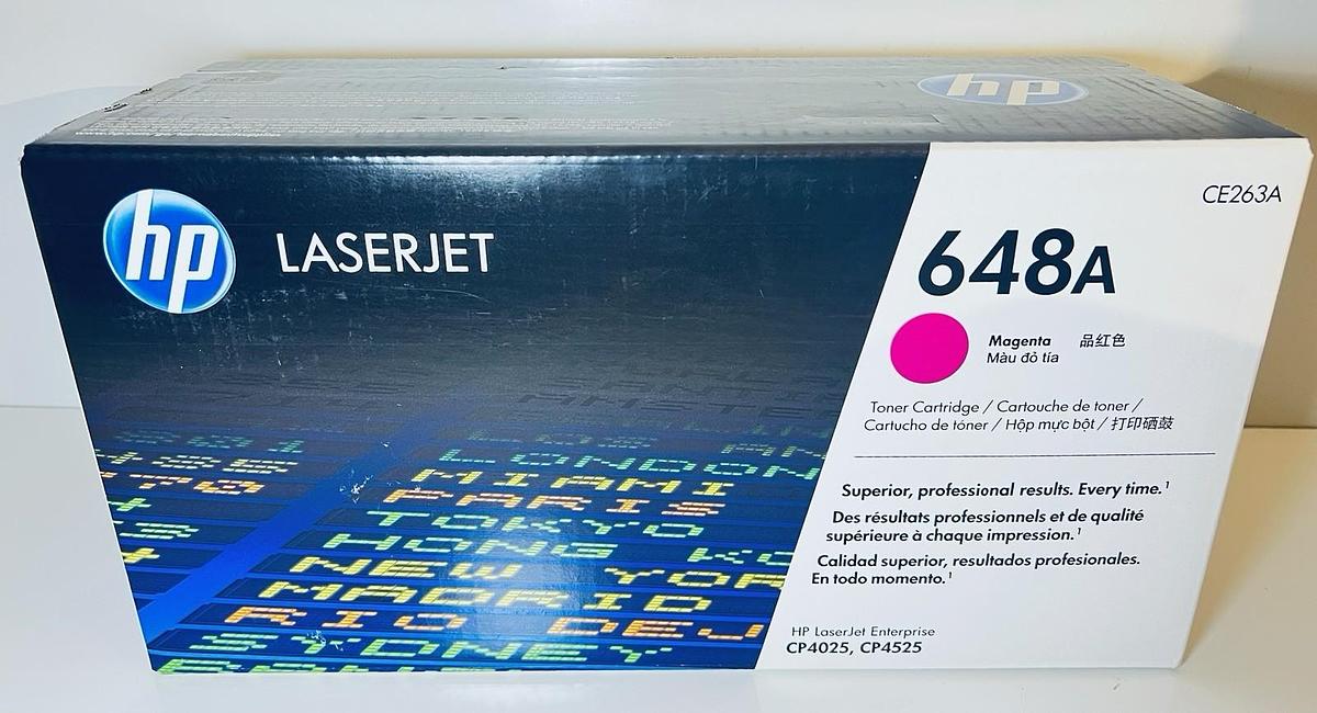 Used NEW Genuine HP LaserJet Toner Cartridge 648A (CE263A) Magenta / Pink
