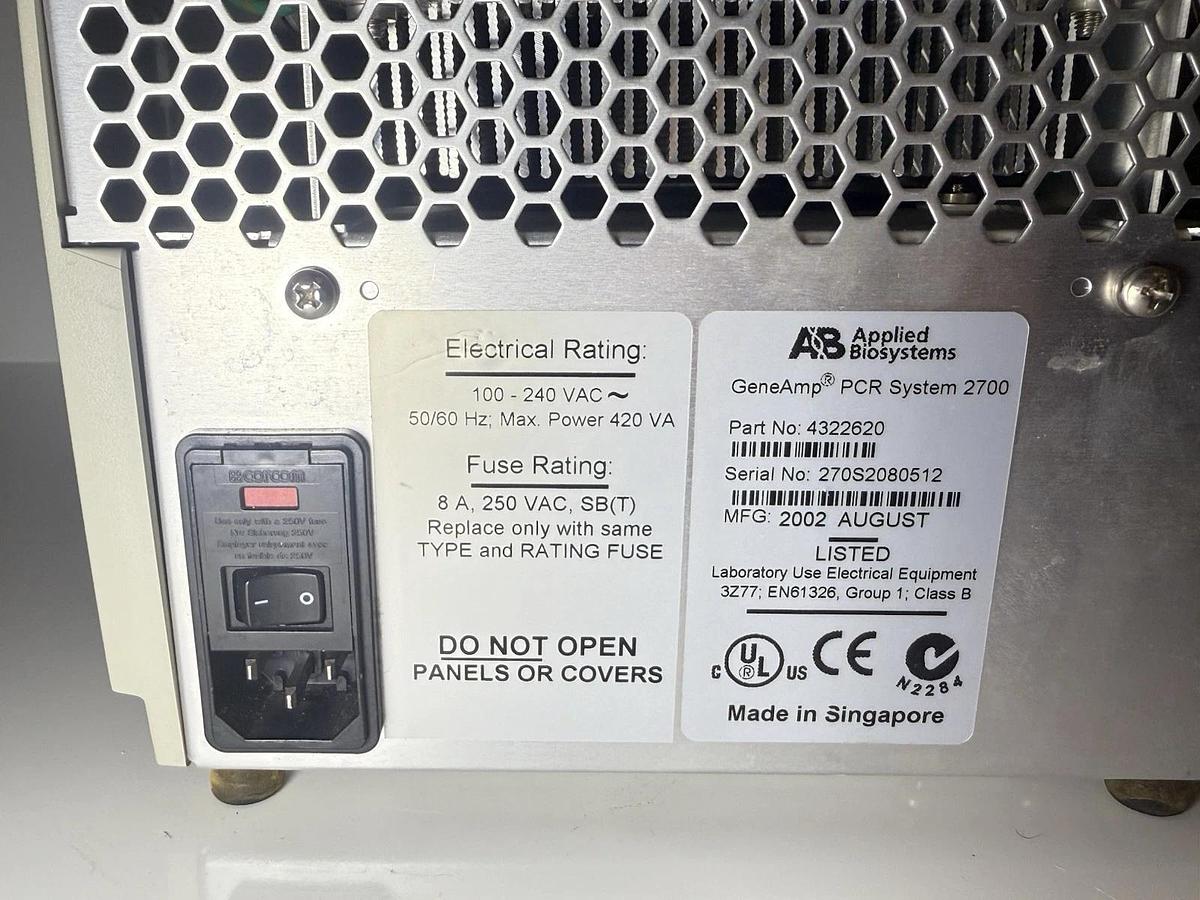 Used Applied Biosystems GeneAmp ABI 96-Well Thermal Cycler PCR System 2700
