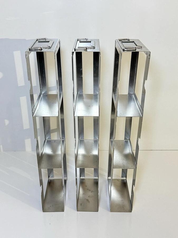 Used [Lot of 3] 3-Drawer Stainless Steel Cryo Freezer Strorage Rack Casette
