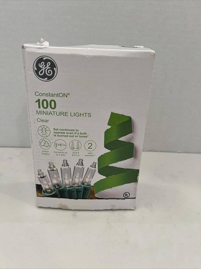 Used GE 90836 Staybright Indoor/Outdoor String Light, Warm White - 100 Count 803993908366