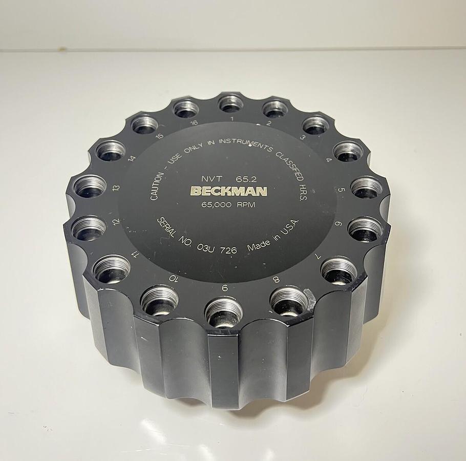 Used Beckman NVT 65.2 Near Vertical Titanium Centrifuge Rotor – 65,000 RPM