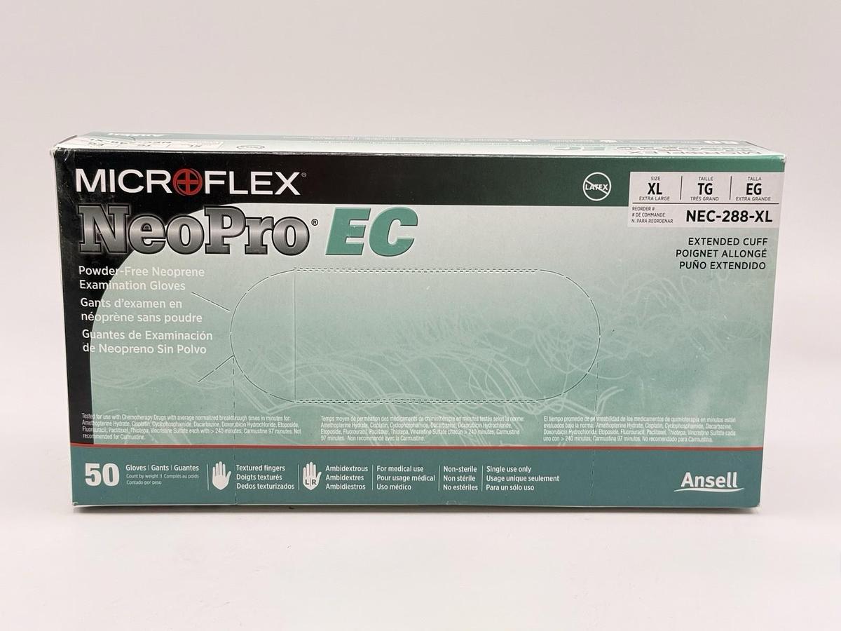 Used NEW Microflex Ansell NeoPro EC Disposable Neoprene Gloves NEC-288-XL Size: XL