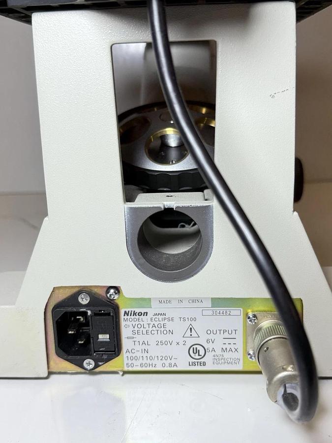 Used Nikon Eclipse TS100 Inverted Lab Microscope w/ Nikon UFX-II, Power Supply & Lamp