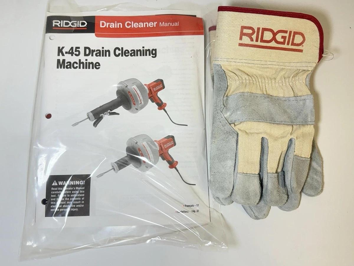 Used NEW RIDGID K-45 Drain Cleaner Machine Autofeed 120V w/ Case, Gloves & Manual