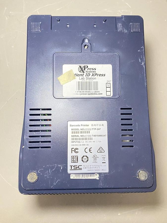 Used XPress Systems - Patient ID Xpress Lab Station Barcode Printer TTP-247