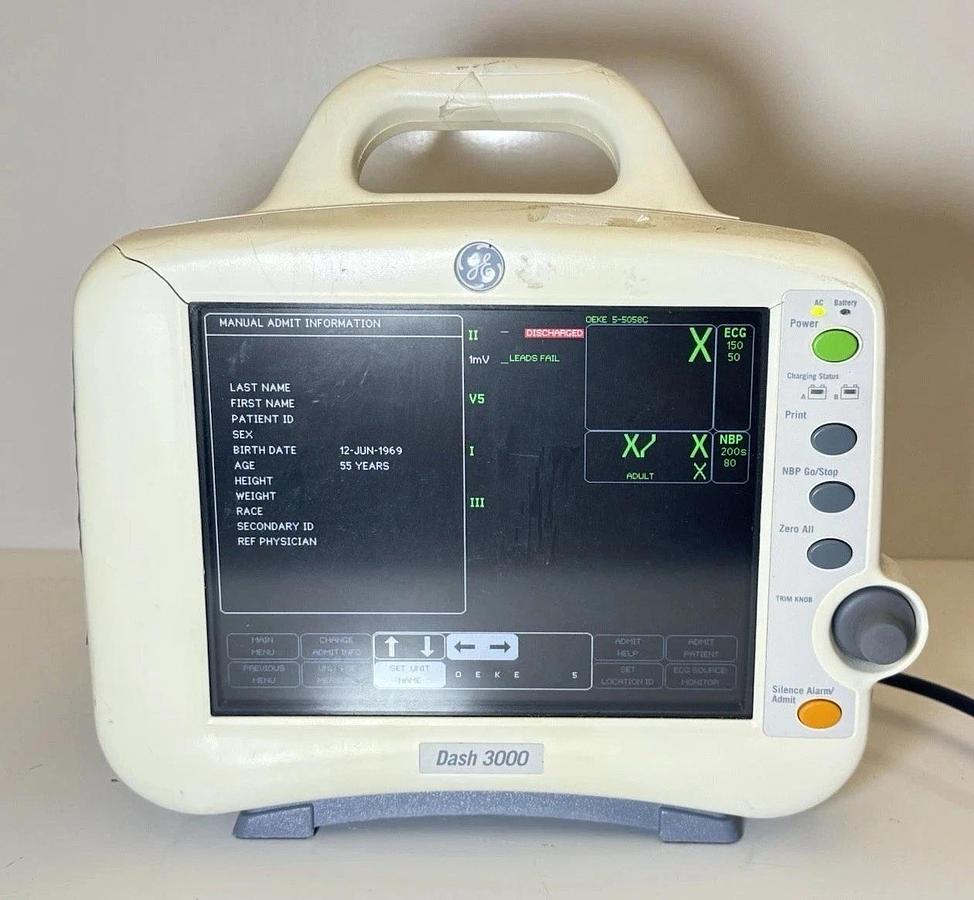 Used GE DASH 3000 Patient Monitor Ref: 2035598-102