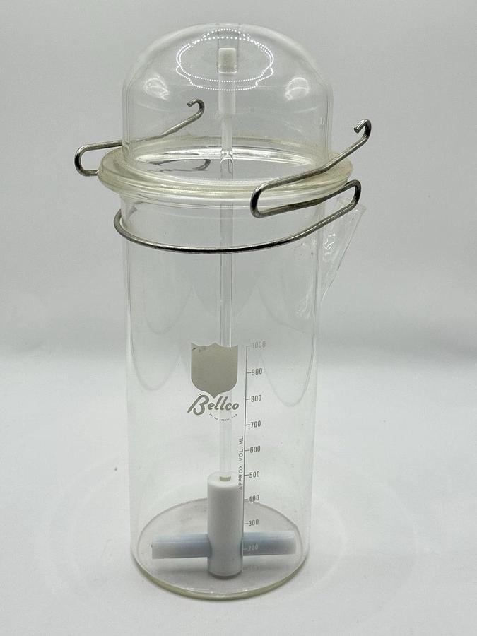 Used Bellco 1000mL Large Pyrex Glass Spinner Flask with a magnetic spinner 2958517