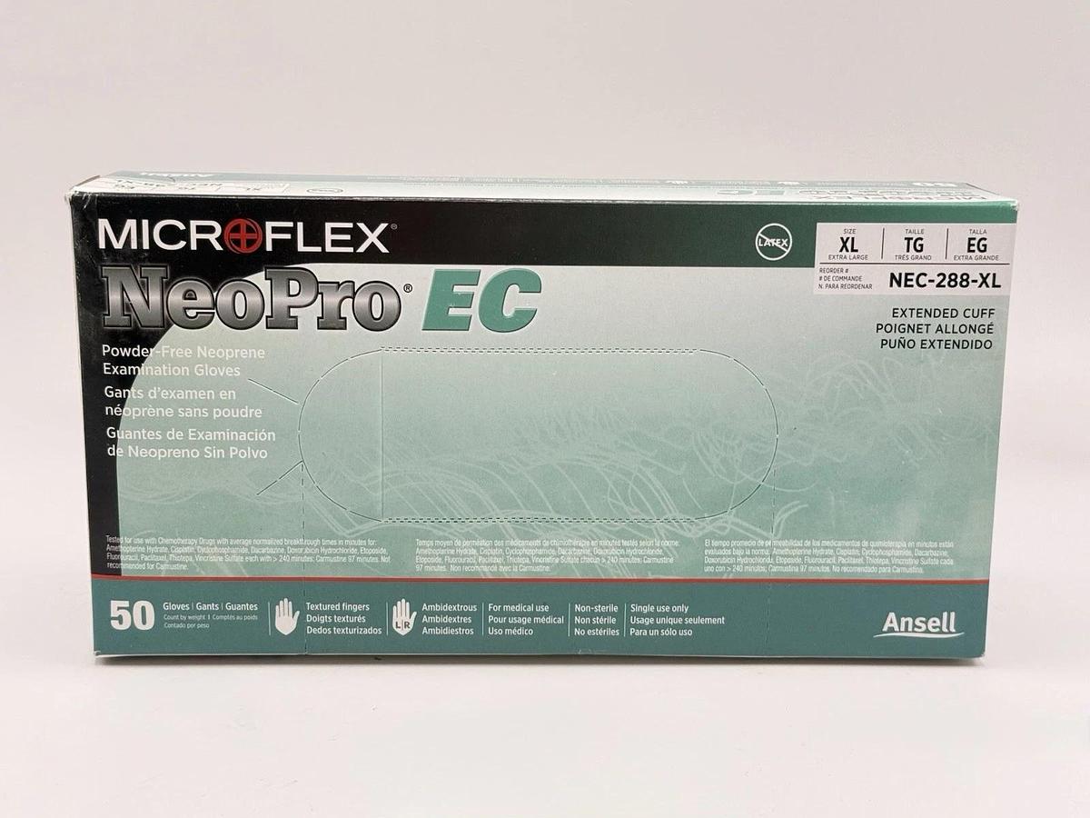 Used NEW Microflex Ansell NeoPro EC Disposable Neoprene Gloves NEC-288-XL  Size: XL