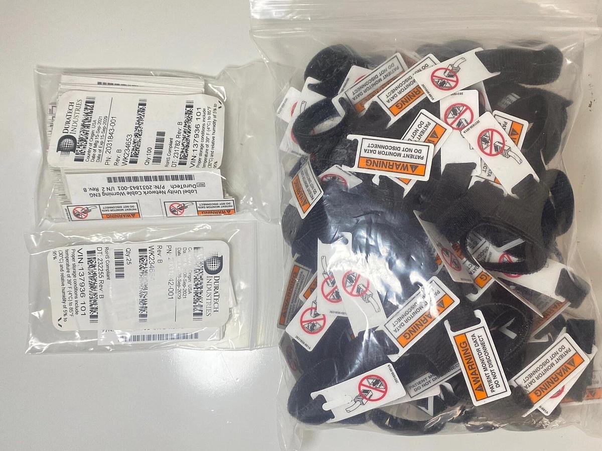 Used Duratech Industries Sticker Label Warning PN: 2031850-001, 2031843-001, 2031842