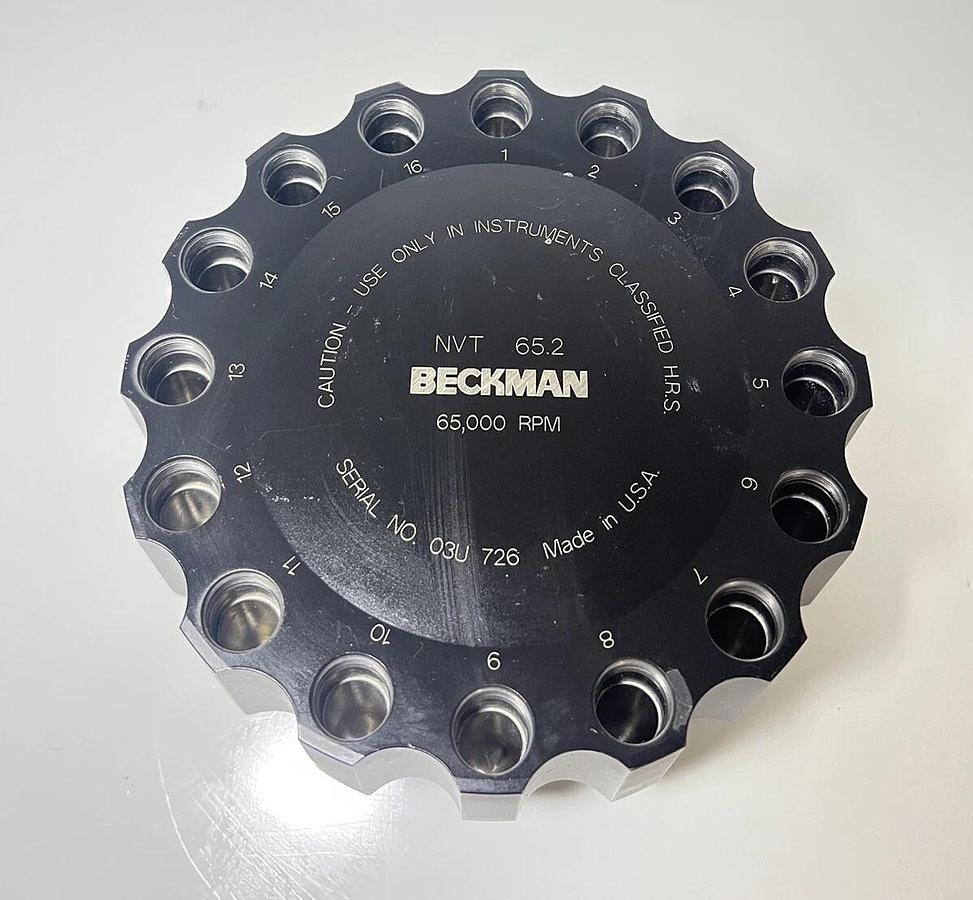 Used Beckman NVT 65.2 Near Vertical Titanium Centrifuge Rotor – 65,000 RPM