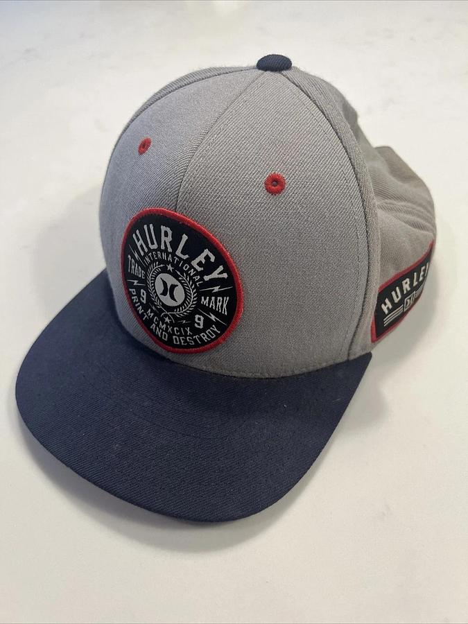 Used Hurley Print And Destroy Hat, Flat Bill Snap Back
