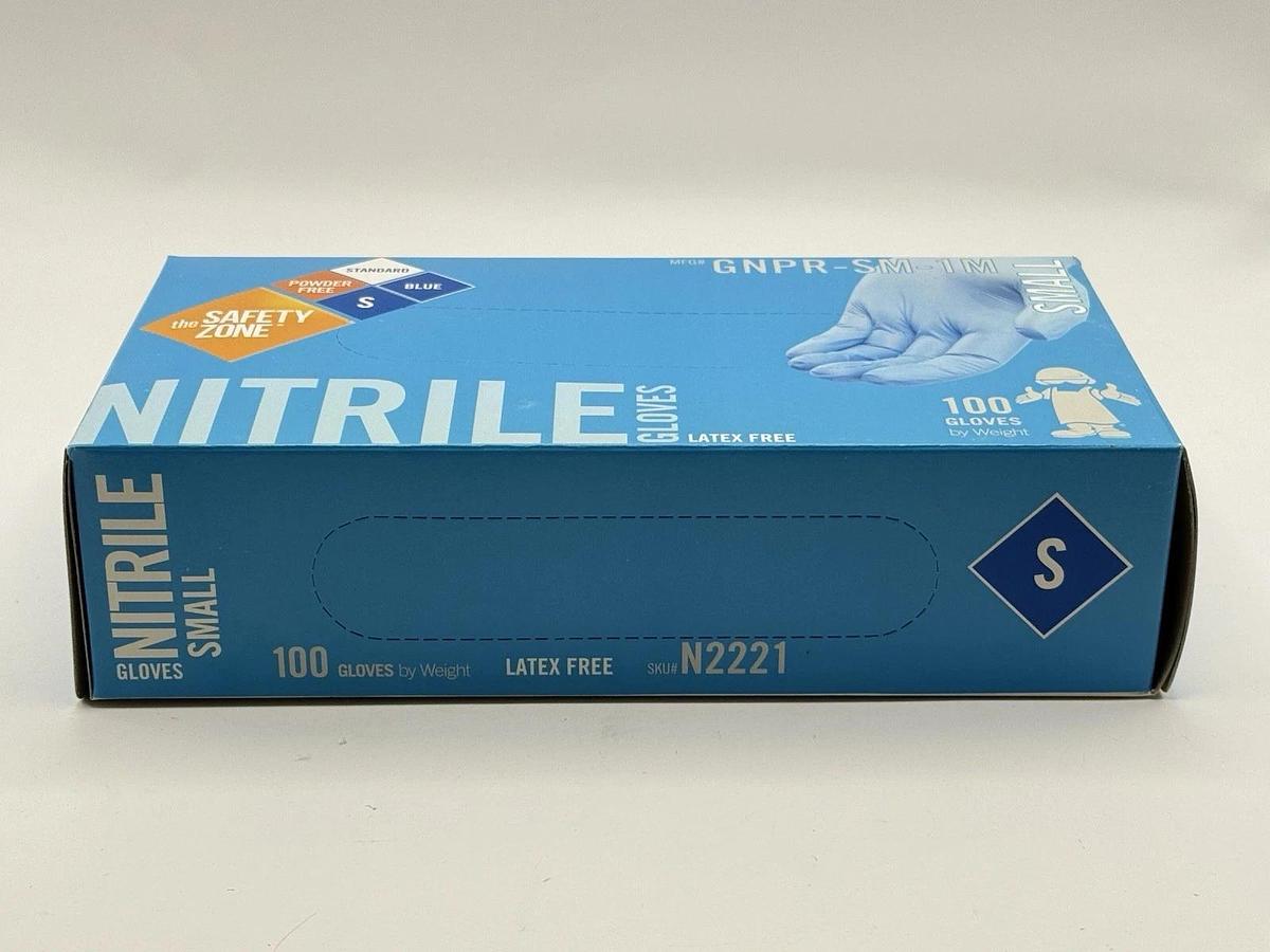 Used The Safety Zone N2212 Nitrile Gloves Small S Blue Latex-Free GNPR-SM-1M – New