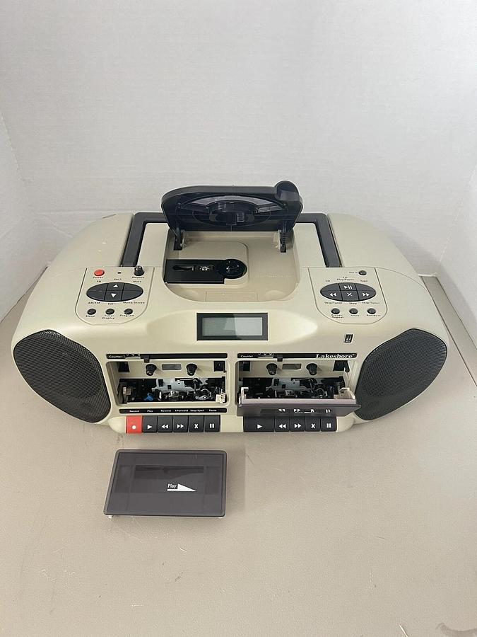 Used Vintage Lakeshore Classroom CD & Dual Cassette Player (One Door Broke)