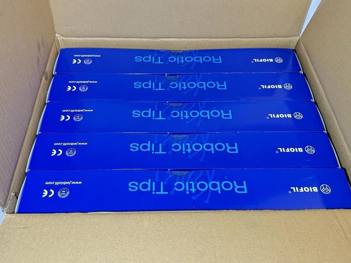 Used BIOFIL ATB-000-050 Robotic tips 50uL (10racks/box) 5 boxes/case - New Sealed