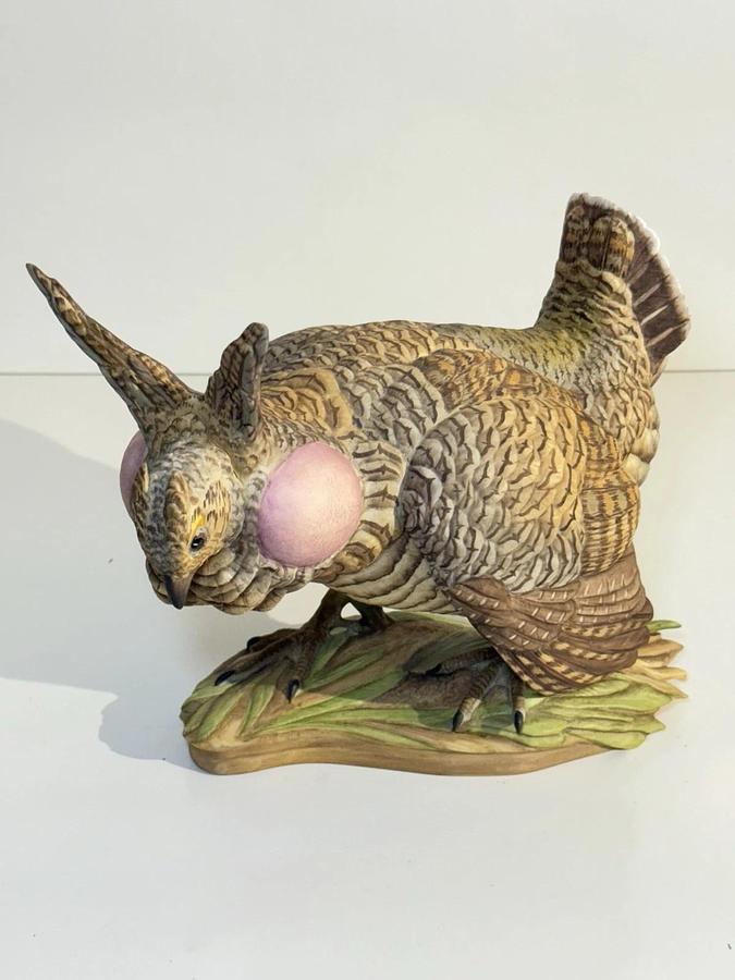 Used Boehm Limited Edition Porcelain Figurines - Pair of Lesser Prairie Chickens
