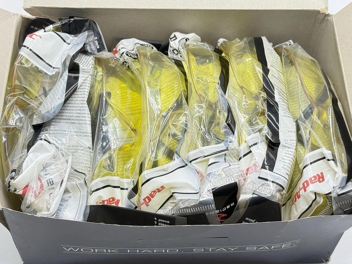 Used NEW 12 Pairs - Radians AT1-40 Amber Safety Glasses, Style: RAD-ATAC