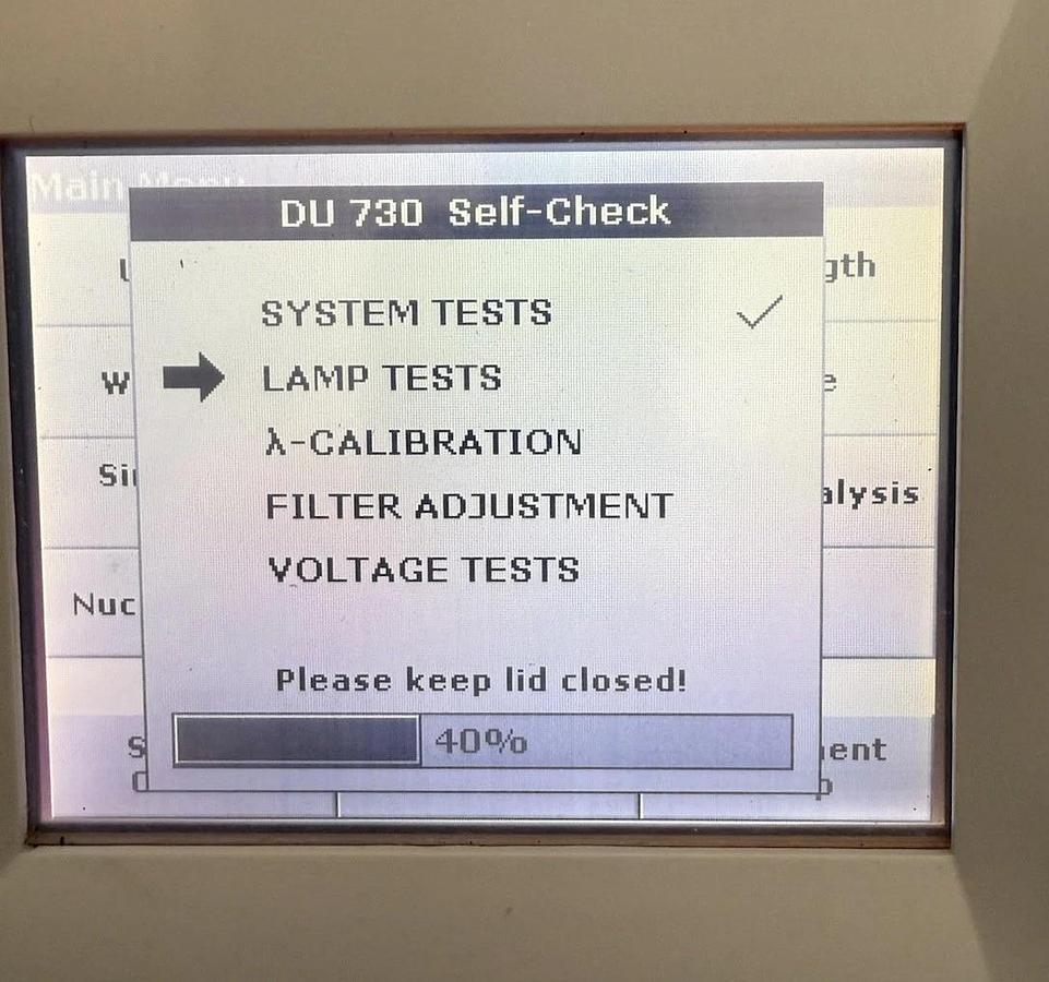 Used Beckman Coulter DU 730 Life Science UV/Vis Spectrophotometer A23616