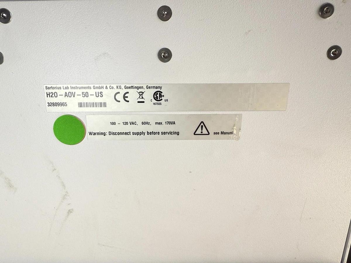 Used Sartorius Lab Instruments - Arium Bagtank 50 Model: H20-A0V-50-US