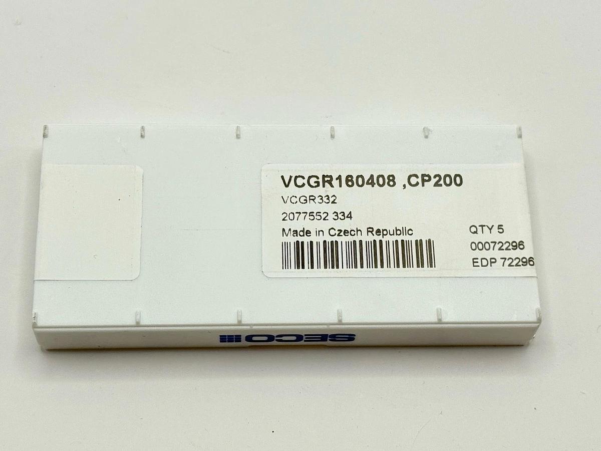 Used SECO Carbide inserts VCGR160408, CP200 / VCGR332 (EDP 72296)