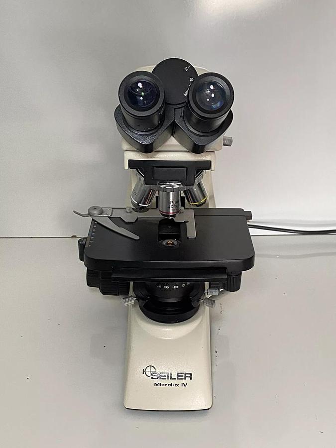 Used Seiler Microlux IV LED Compound Microscope With Objectives