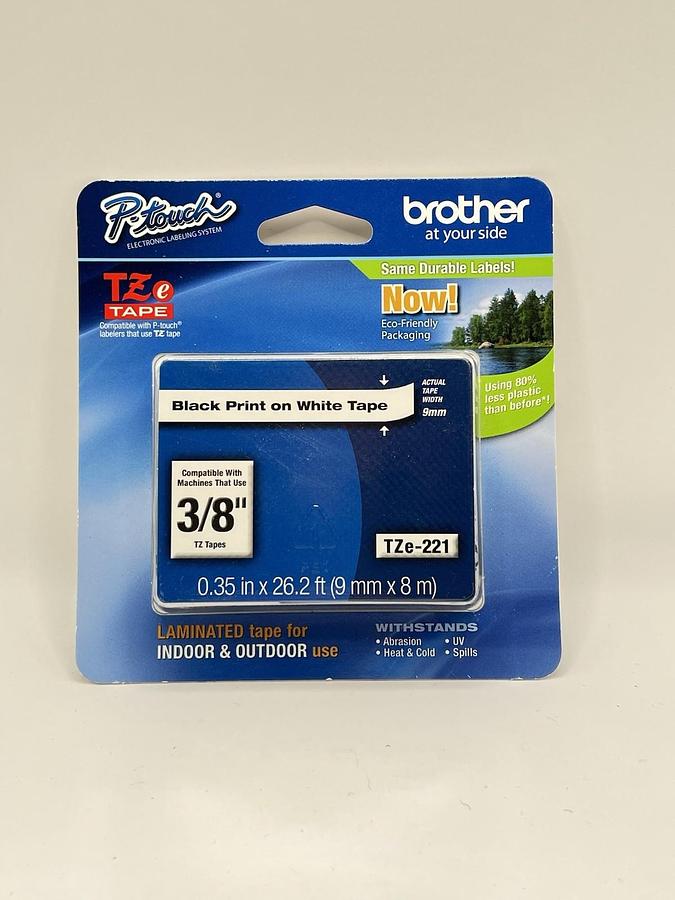 Used GENUINE Brother TZe-221 Label Tape TZ221 TZE221 M 12502625674