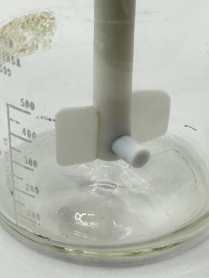 Used Bellco 500mL 3-Neck Pyrex Glass Spinner Flask with a magnetic spinner 1965-00500