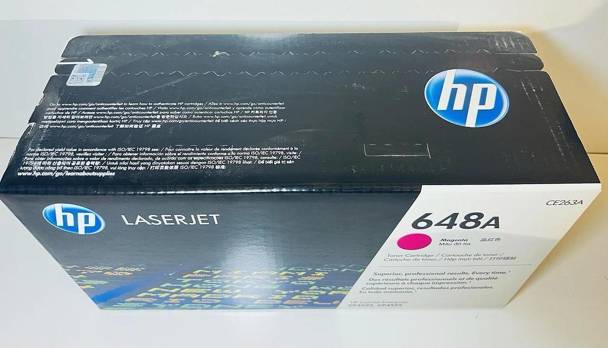Used NEW Genuine HP LaserJet Toner Cartridge 648A (CE263A) Magenta / Pink