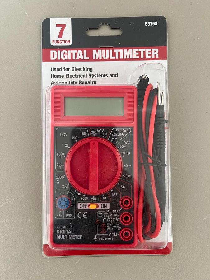 Used 7 function digital multimeter battery tester meter voltmeter voltage tester omh